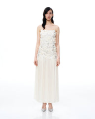Galadriel 3D Floral Sequin Maxi Dress - White