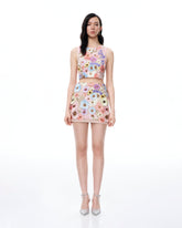 Valentino 3D Floral Embroidered Dress Set - Pastel Multi