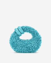 Abacus Faux Fur Top Handle Bag - Lake Blue