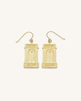 Roman Arch Earrings - 18ct Gold Plated & White Zircon