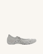 Caitlin Lace-up Ballerina Sneakers - Grey