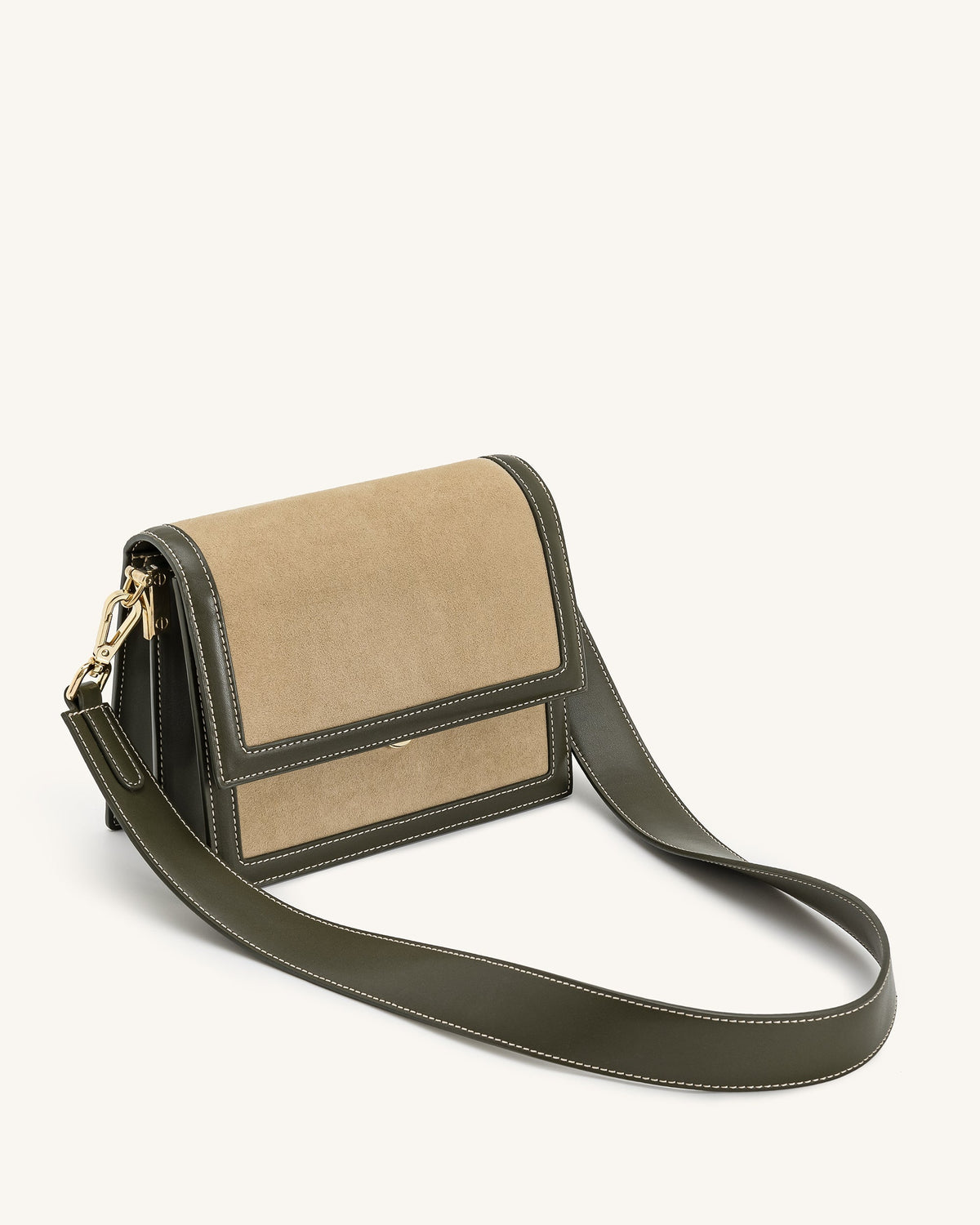 Mini Flap Faux Suede Crossbody - Green