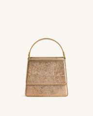 FAE Metallic Top Handle Crossbody - Ancient Gold Lizard