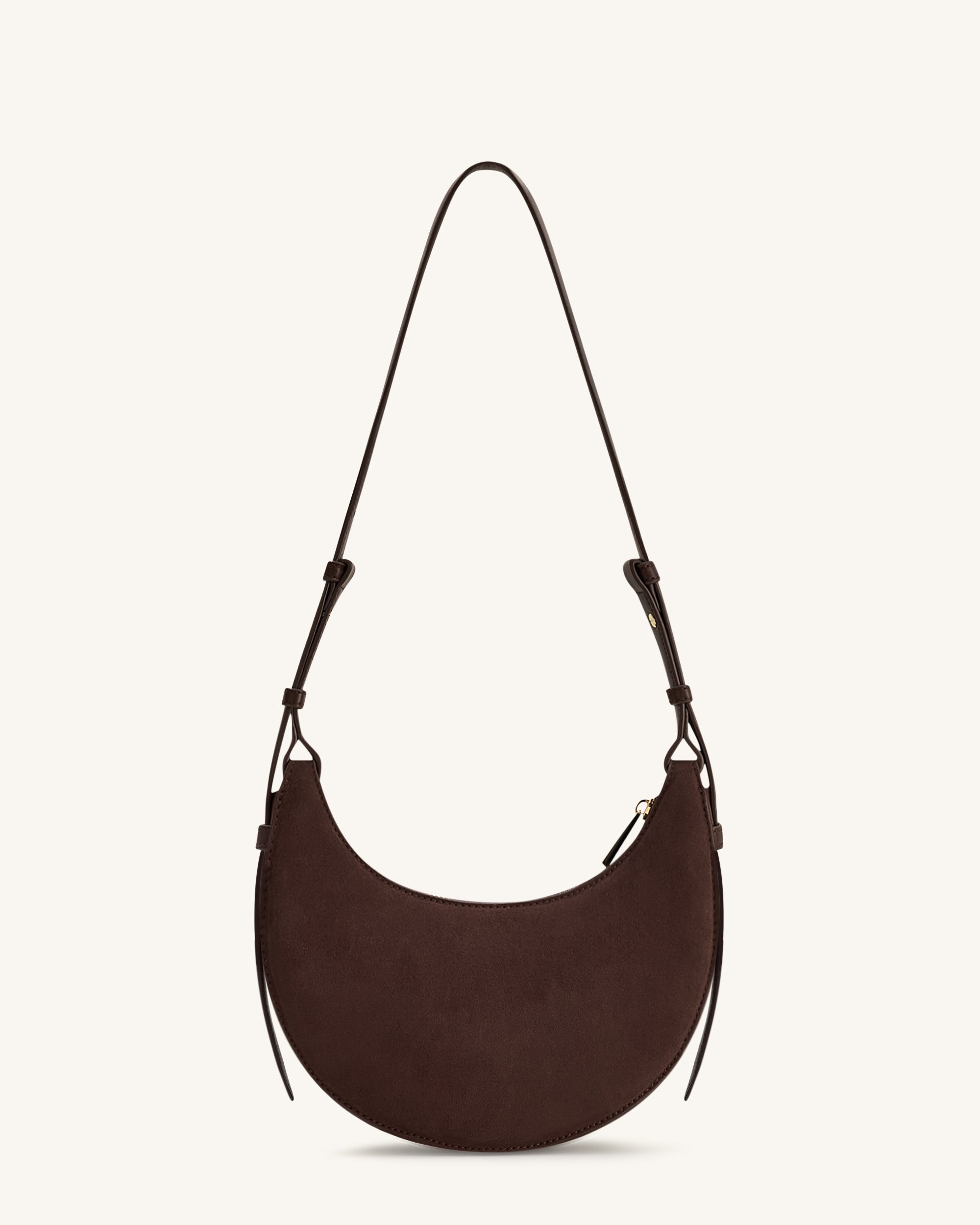 Sharon Faux Suede Crossbody Bag - Coffee Brown