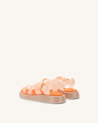 Piper Platform Sandal - Beige & Orange