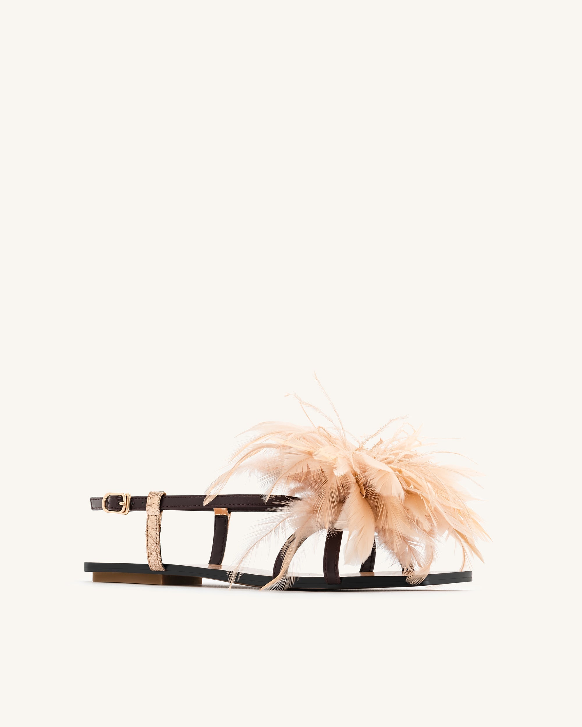 Fluffy Flats Sandals-Brown