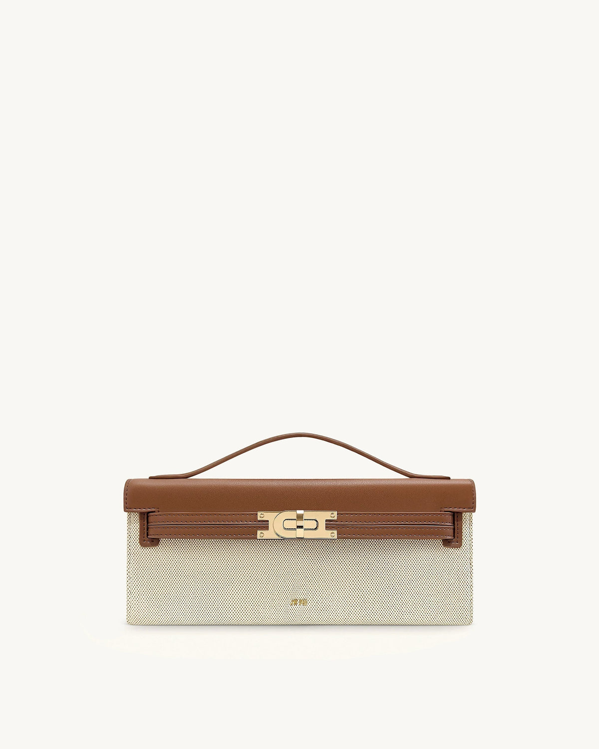 Bria Structured Top Handle Bag - Brown Canvas
