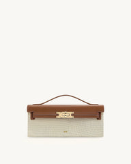 Bria Structured Top Handle Bag - Brown Canvas