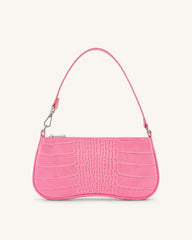 Eva Shoulder Bag - Hot Pink Croc