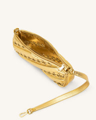 Eva Metallic Straps Shoulder Bag - Gold