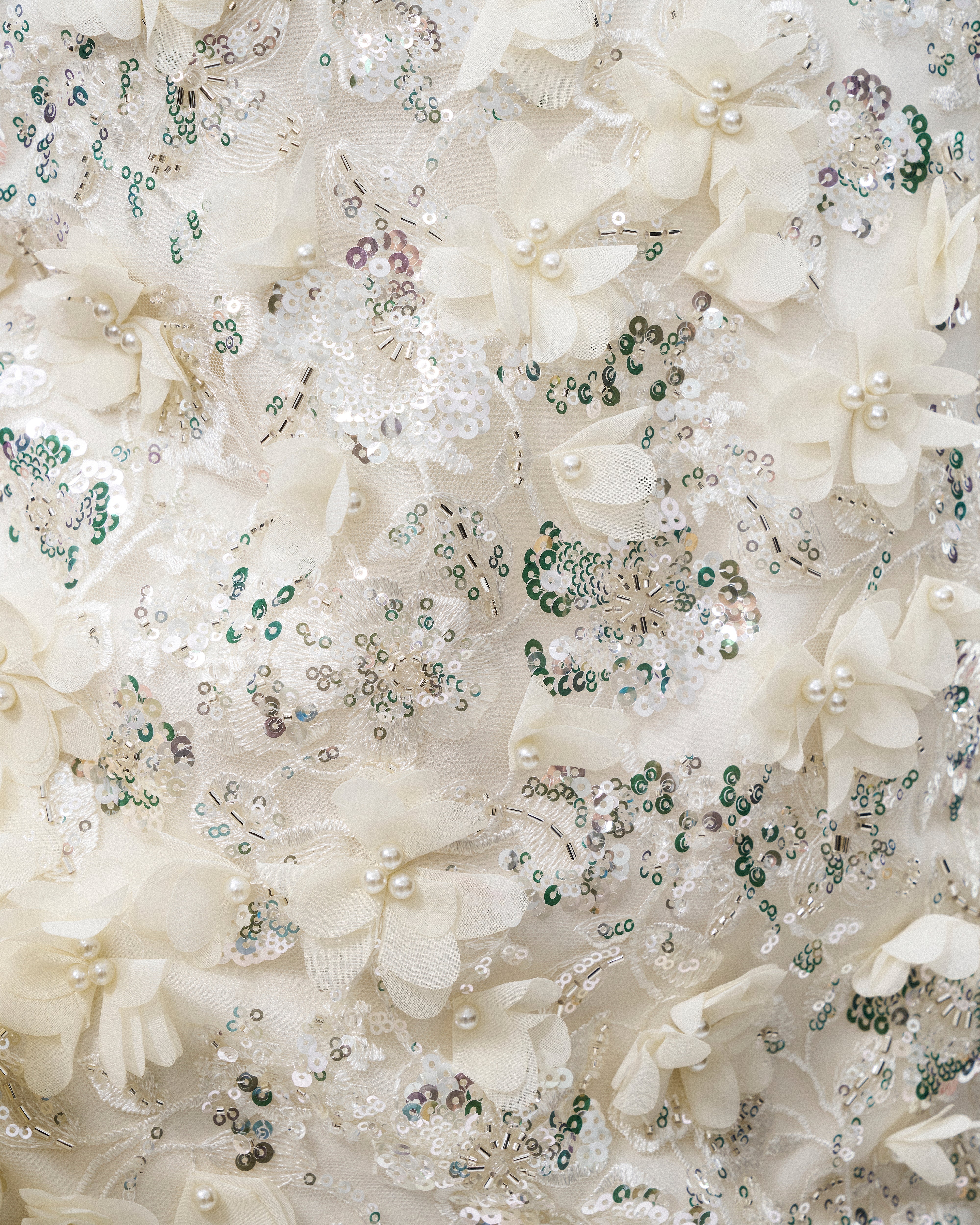 Lysandra 3D Floral Sequin Mini Dress - White