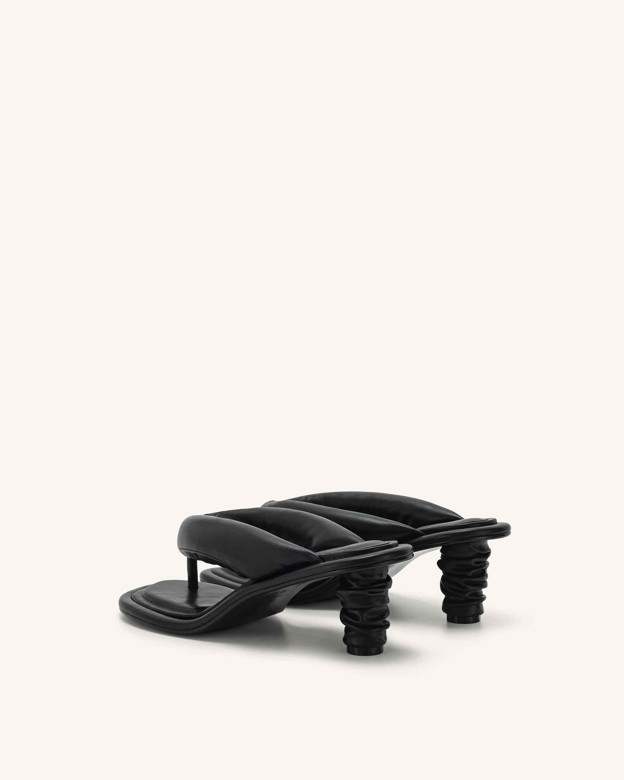 Talia Puffed Sandal - Black