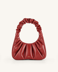 Gabbi Ruched Hobo Handbag - Chili