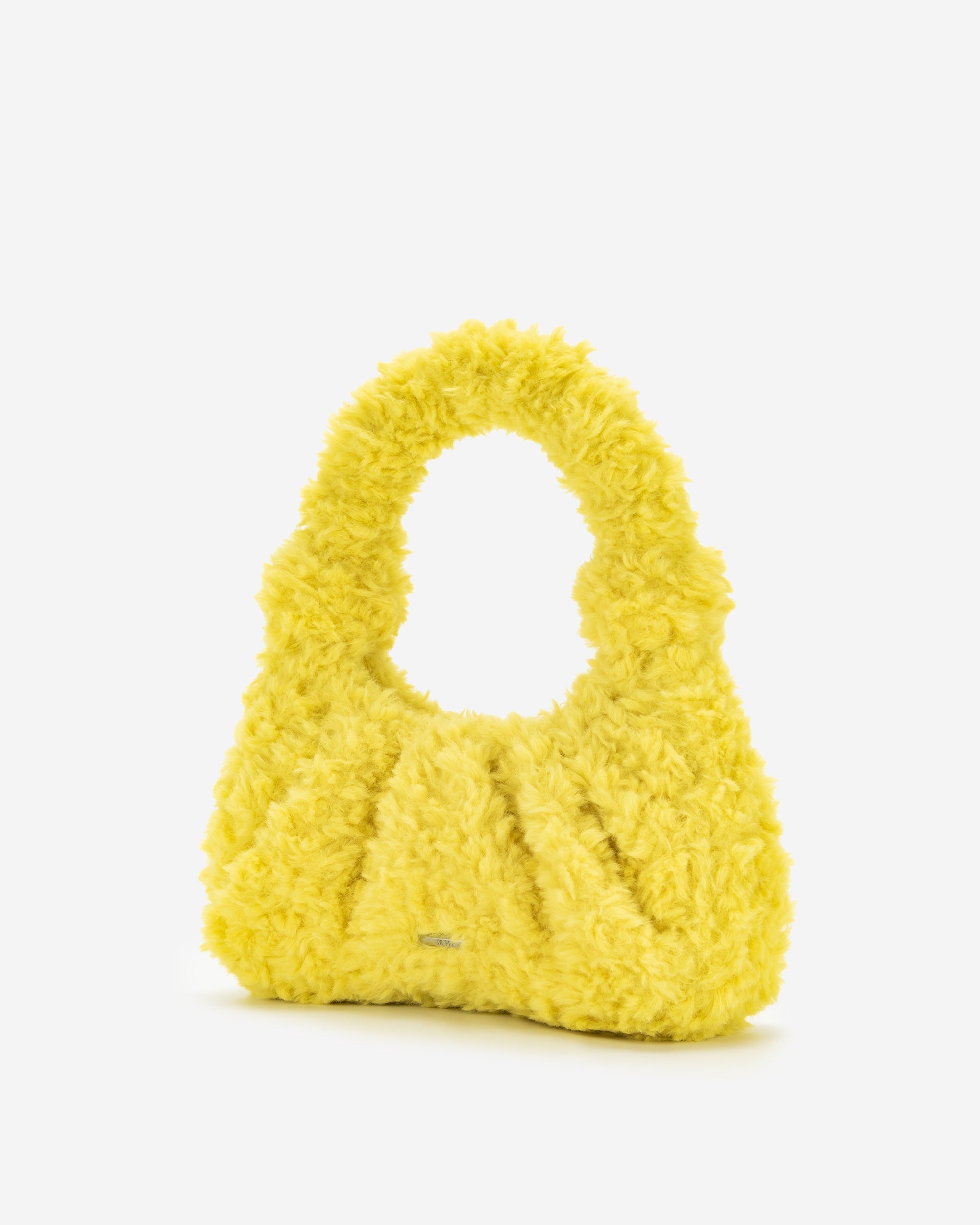 Gabbi Faux Fur Hobo Handbag - Yellow