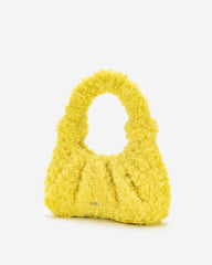 Gabbi Faux Fur Hobo Handbag - Yellow