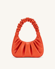Gabbi Ruched Hobo Handbag - Scarlet