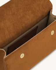 Keyla Faux Suede Top Handle Bag -  Brown