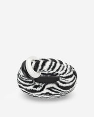 Abacus Zebra Print Faux Fur Top Handle Bag - Black & White