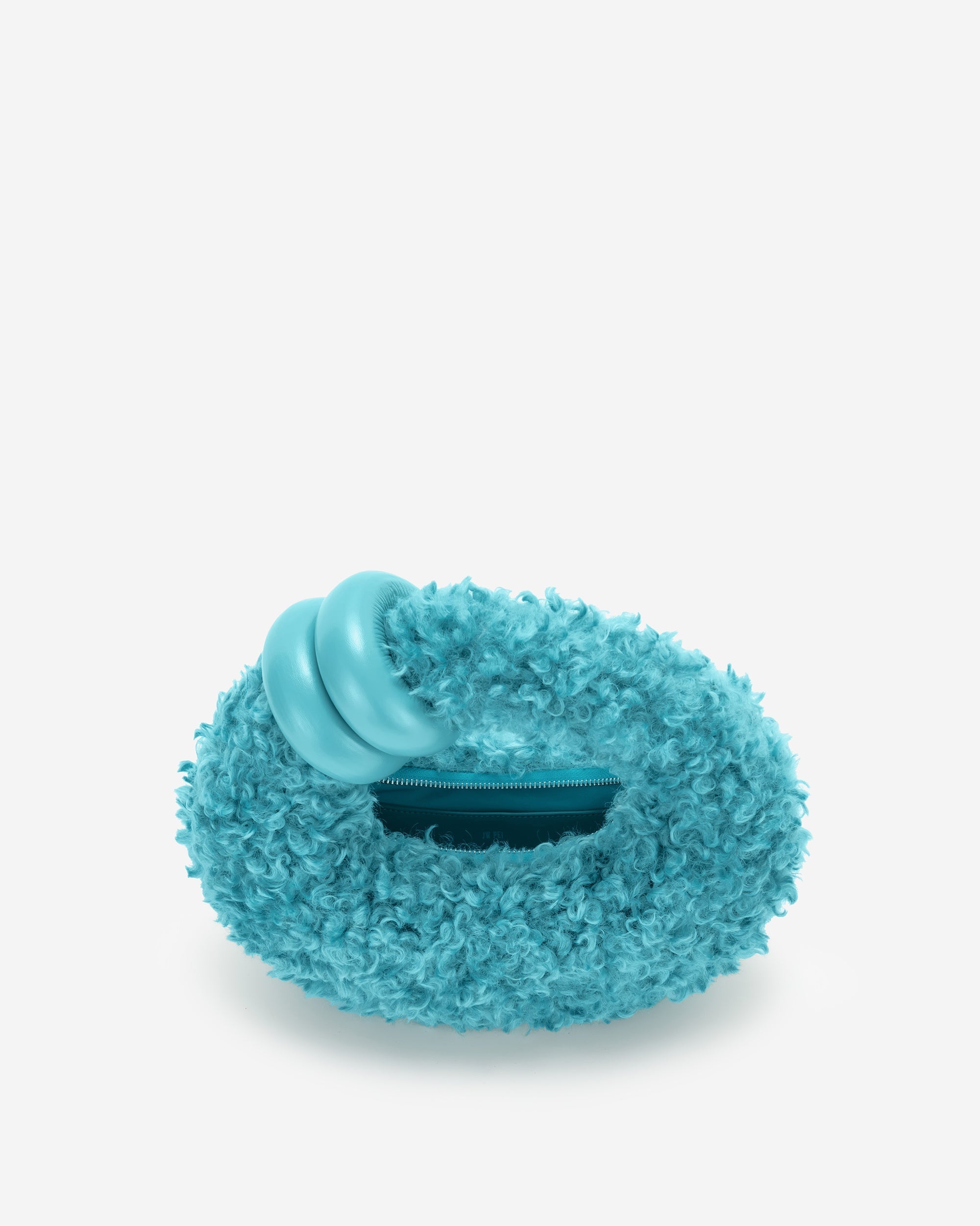 Abacus Faux Fur Top Handle Bag - Lake Blue