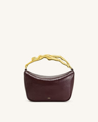 Jenny Human-shaped Handle Handbag - Deep Burgundy