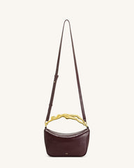 Jenny Human-shaped Handle Handbag - Deep Burgundy