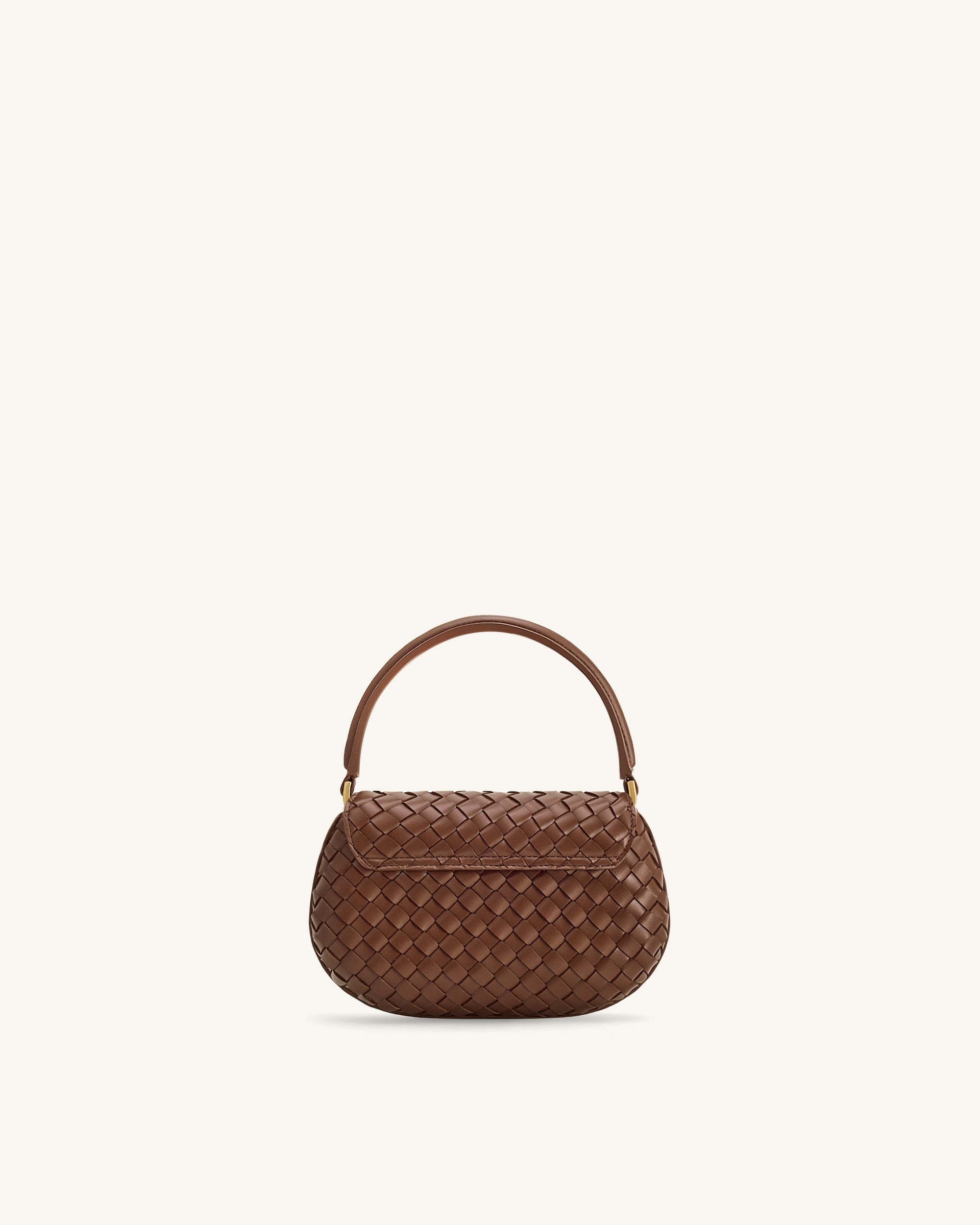 Zuri Hand Woven Round Top Handle Bag - Brown