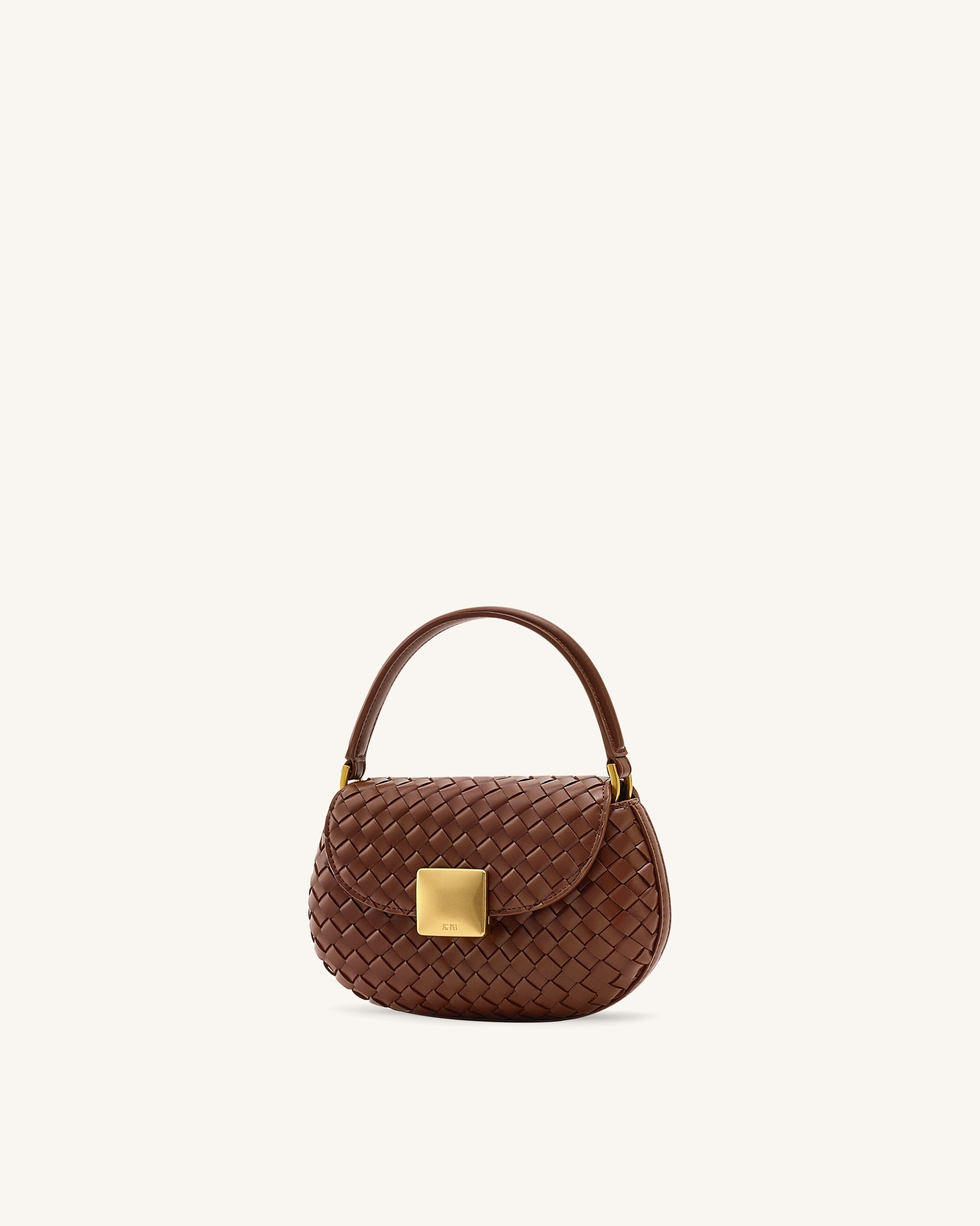 Zuri Hand Woven Round Top Handle Bag - Brown