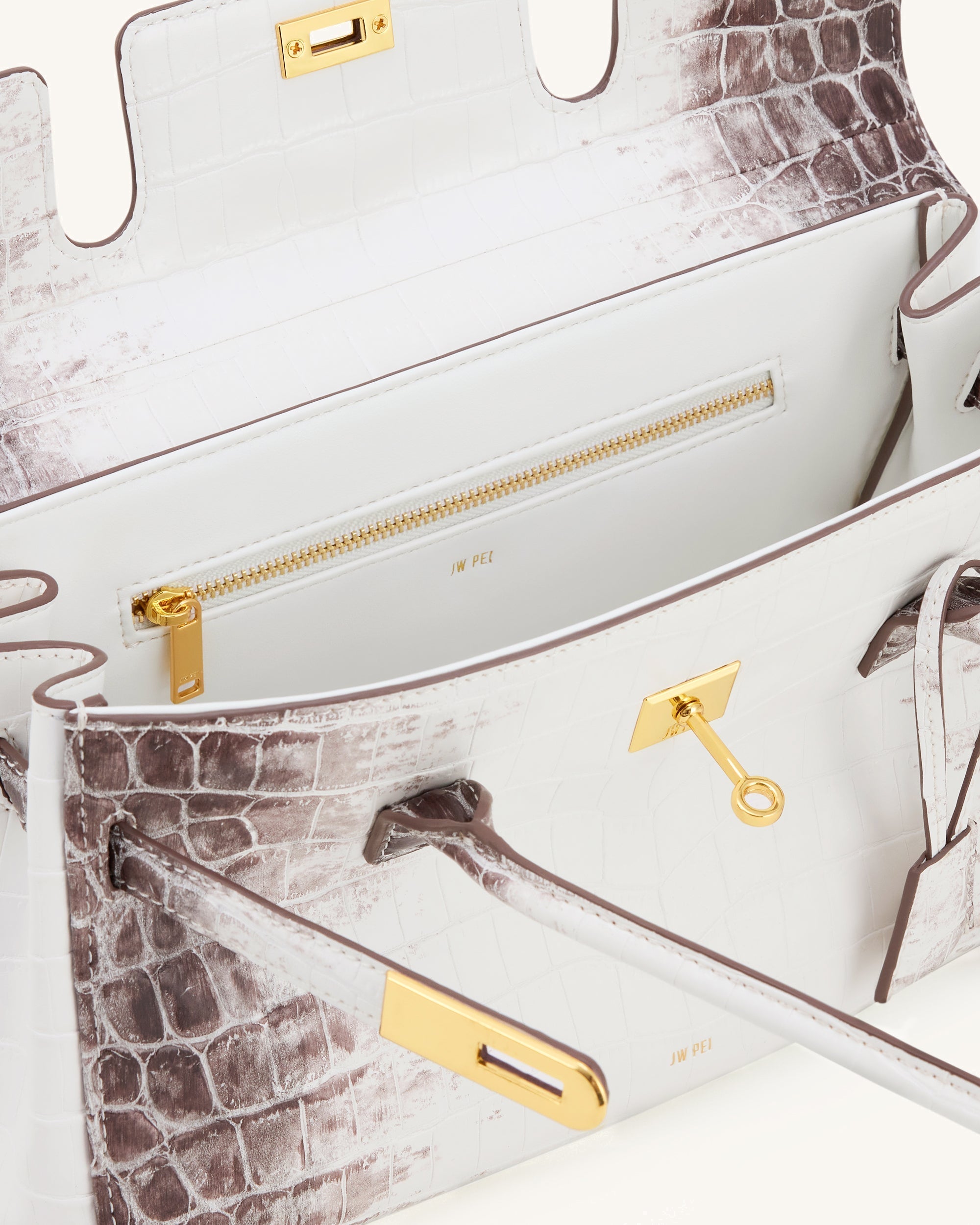 Yara Shoulder Bag - White Croc
