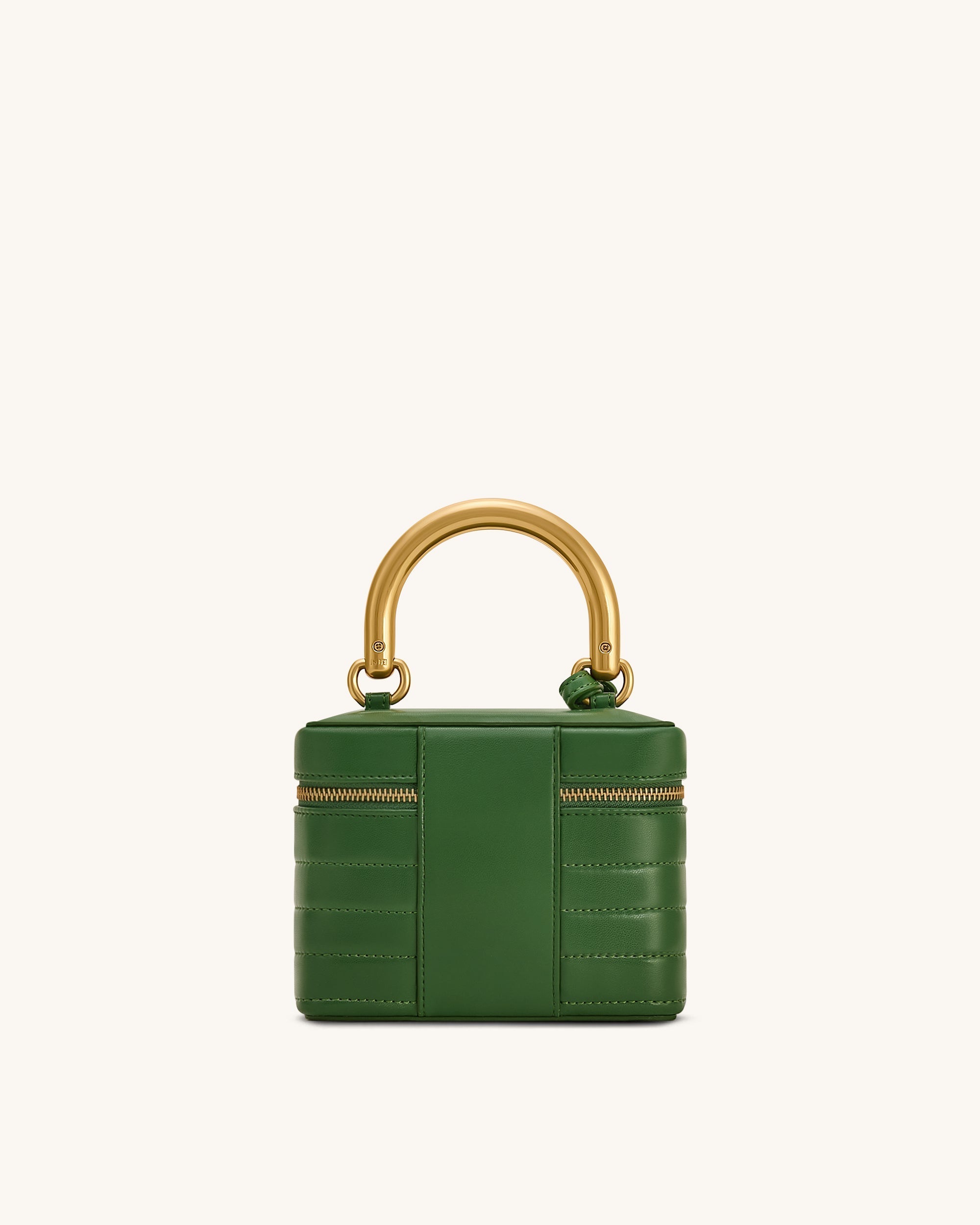 Evelyn Quilted Box Top Handle Bag - Green