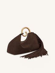 Nell Fringe Hardware Top Handle Bag - Deep Brown