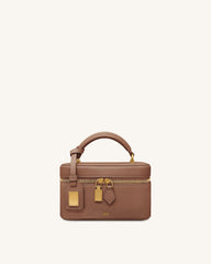 Cleo Box Shape Top Handle Bag - Brown