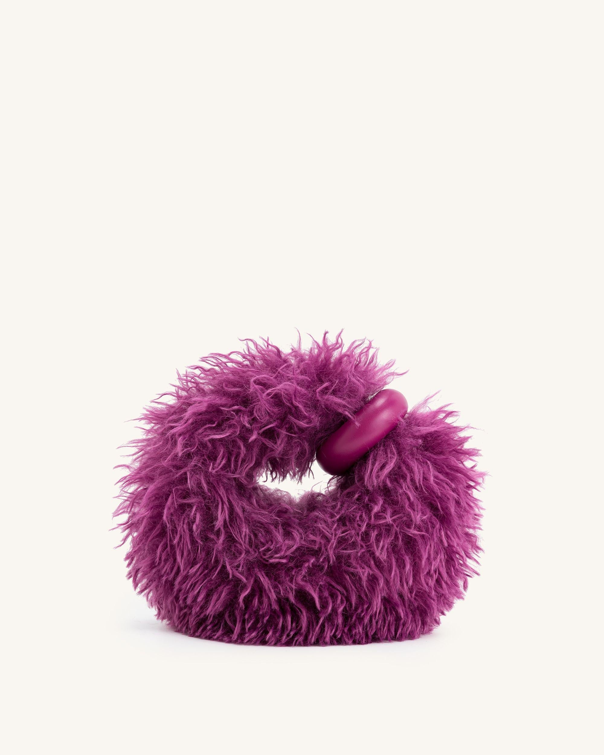 Abacus Faux Fur Mini Top Handle Bag - Purple