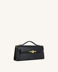 Lena Metal Rope Knot Top Handle Bag - Black