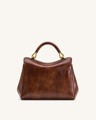 Lucia Classic Top Handle Bag - Coffee Brown