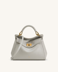 Lucia Classic Top Handle Bag - Light Gray