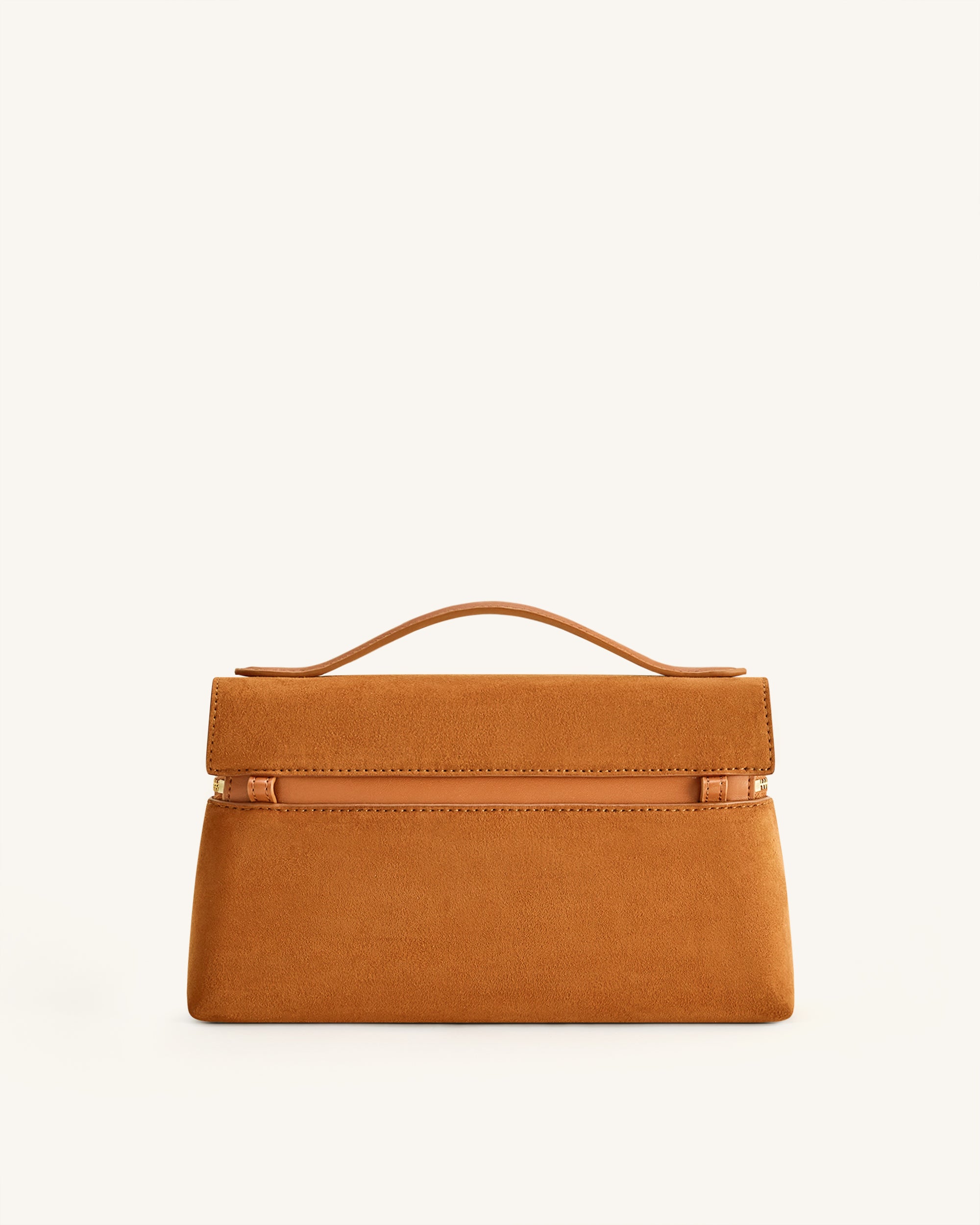 Thea Faux Suede Top Handle Bag - Camel