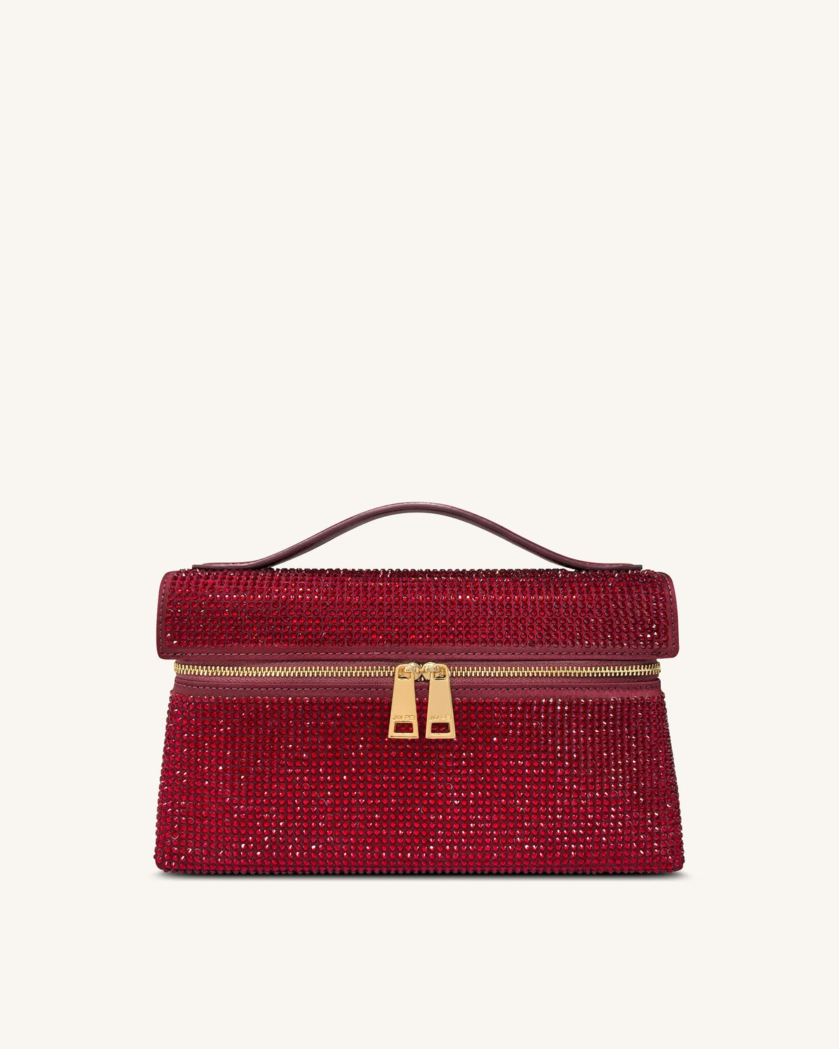 Thea Artificial Crystal Top Handle Bag - Red