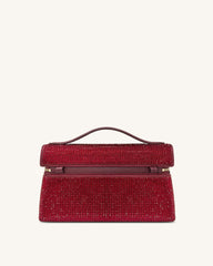 Thea Artificial Crystal Top Handle Bag - Red