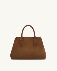 Lara Faux Suede Tote Bag - Brown