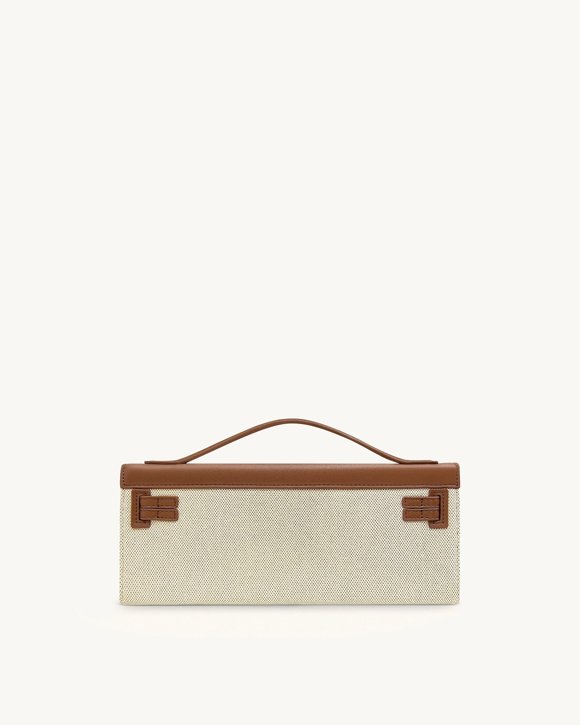Bria Structured Top Handle Bag - Brown Canvas