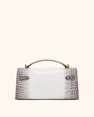 Noor Top Handle Bag - White Croc