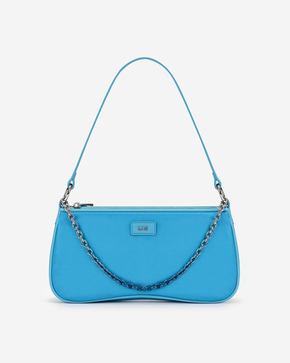 Eva Satin Gradient Chain Shoulder Bag - Lake Blue
