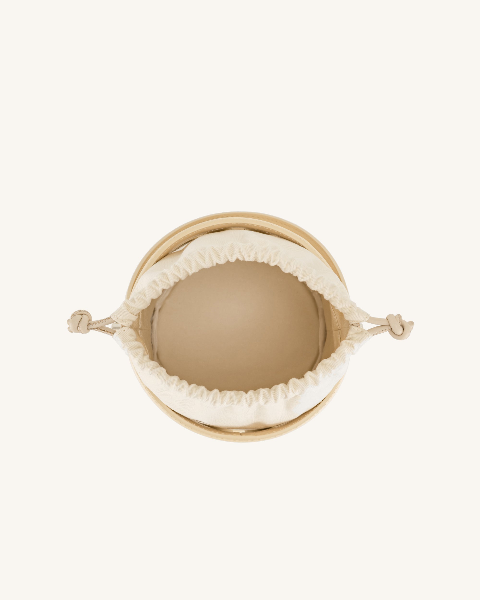 FEI Leather Cutout Bucket Bag - Beige