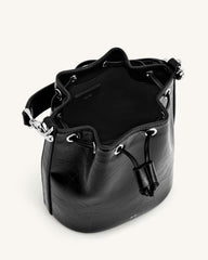Yulia Crushed Bucket Bag - Black