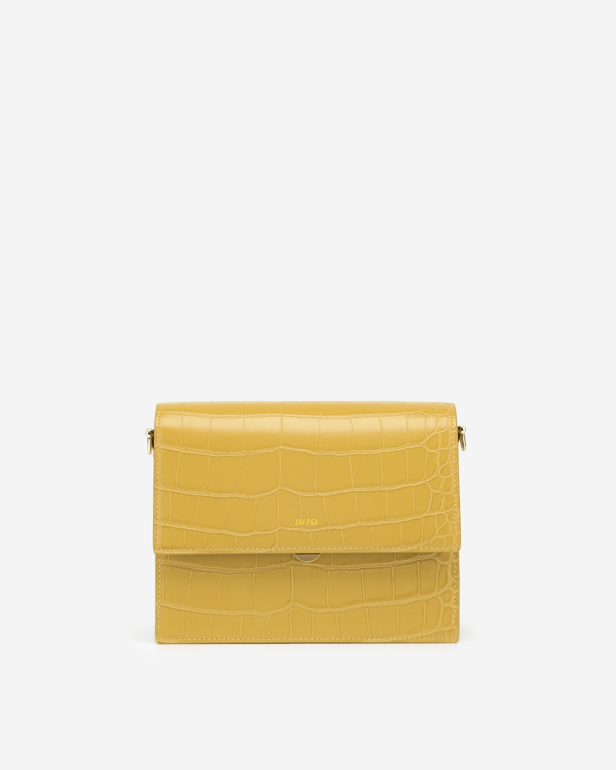 Mini Flap Bag - Mustard Croc