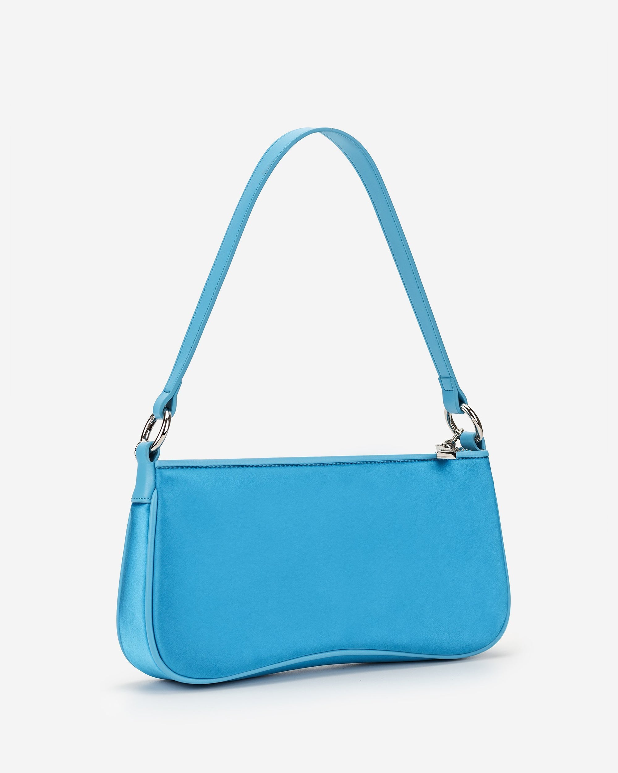Eva Satin Gradient Chain Shoulder Bag - Lake Blue