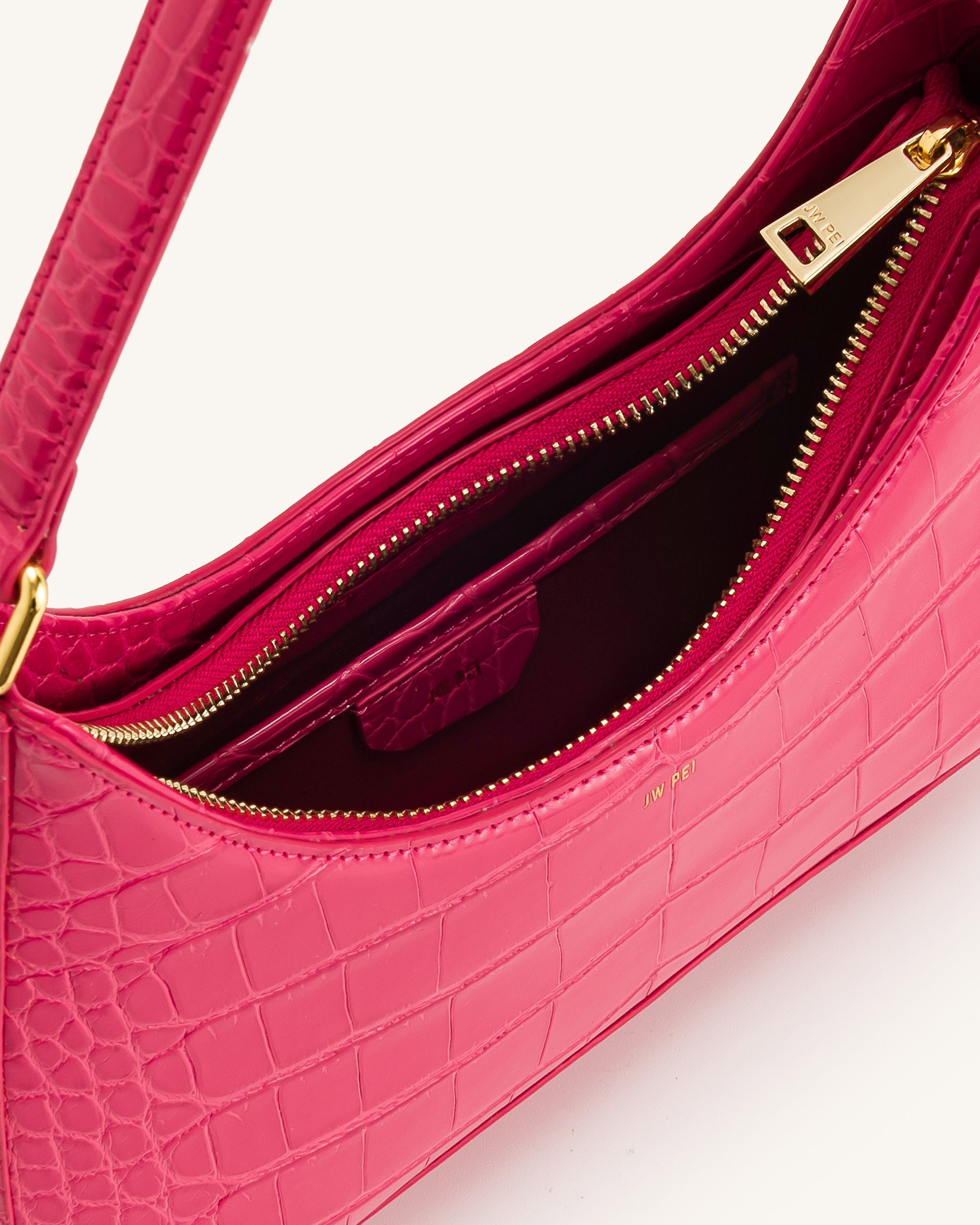 Ruby Shoulder Bag - Magenta Croc