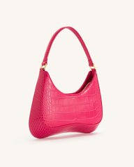 Ruby Shoulder Bag - Magenta Croc