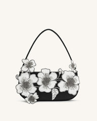 Leona Bead Embellished Shoulder Bag - Black