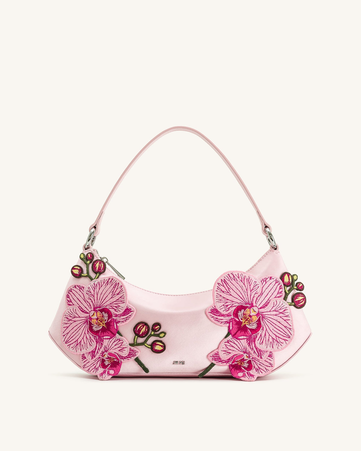 Lily Orchid Embroidered Shoulder Bag - Pink